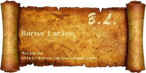 Barna Larion névjegykártya